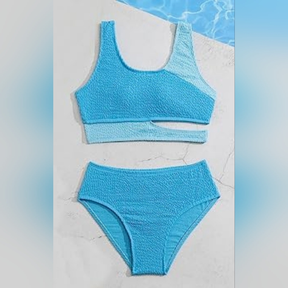 Cozyease Girl's 2 Piece Swimsuit Cute High Waisted Bikini Set Sport Bathing Suit